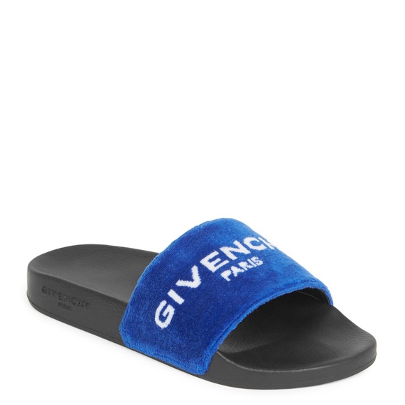 blue givenchy slides